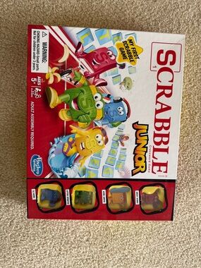 Hasbro Scrabble Junior Board Game - Red, Yellow, Green, Blue